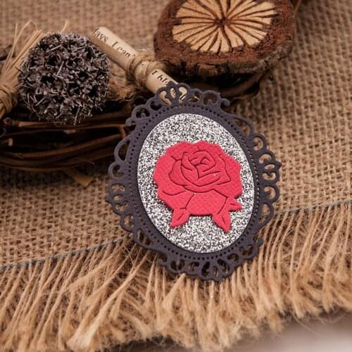 Rose Steel Scrapbook Cutting Dies Lace Frame Metal Die Cut For Scrapbooking Greeting Cards Making Photo Album Paper Cards