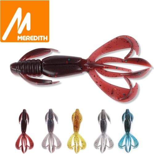 MEREDITH Fishing Lures Crazy Flapper 7cm/3g 10pc/Lot Craws Soft Lures Fishing For Fishing Soft Bait Shrimp Bass Bait Peche Gear