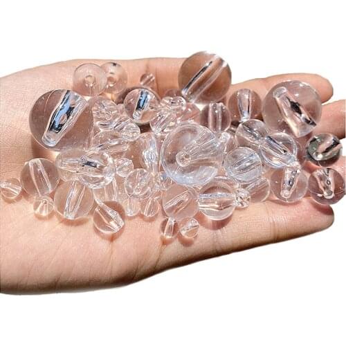 Clear White Acrylic Round Beads DIY Jewelry Findings Ornament Accessories Girls Bubblegum Necklace Making 6mm 10mm 18mm 20mm
