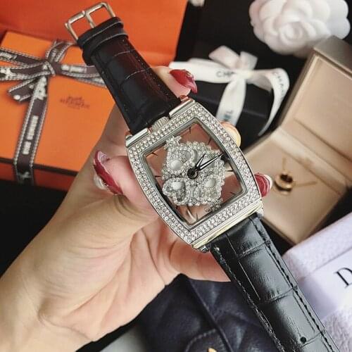 Luxury Women Watches Silver Quartz Dress Rotation Watch Czech Diamond Barrel Casual Ladies Watch montre femme relojes Wristwatch