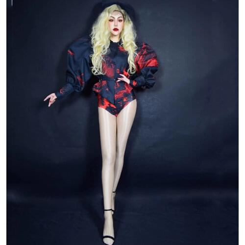 Fashion Puff Sleeve Tops Tight Shorts Long Tailing Skirt Vampire Queen Role-Playing Costumes Halloween Ladies Costume