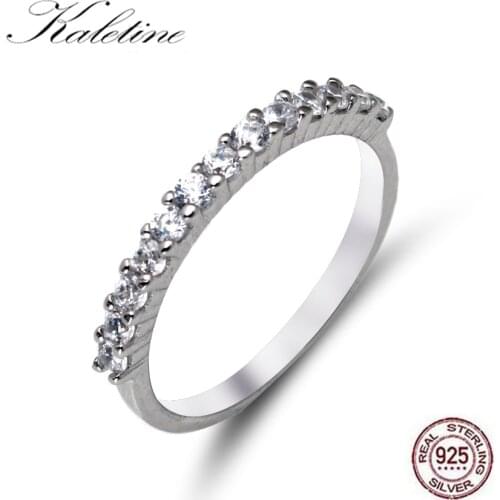 Kaletine Fashion 100% Sterling Silver CZ Rings For Women Wedding Jewelry Engagement Stackable Ring Wholesale Lots Bulk