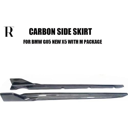 Carbon Fiber Side Bumper Skirt for BMW G05 X5 with M Package 2019 UP Auto Racing Car Styling Side Skirts Bodykit