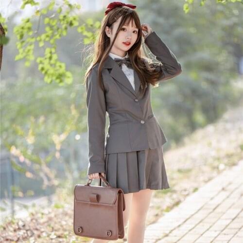 Jk Uniform Two Single Breasted Embroidery Japanese Uniform School Girl Anime School Uniform Cosplay Jk Set Coat+shirt+skirt+tie