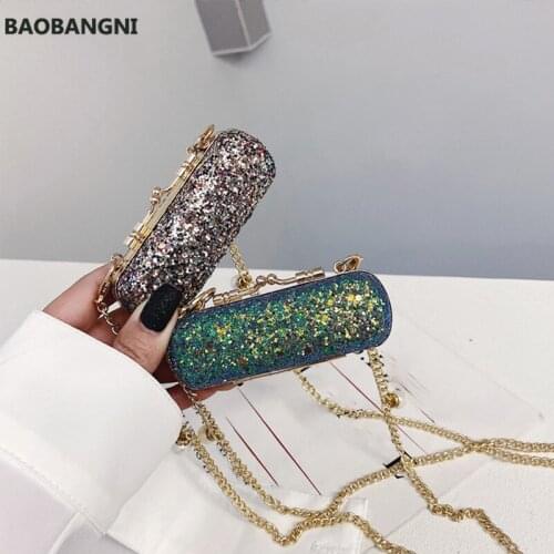 Womens Fashion Sweet Mini Chain Personalized Lipstick Bag Shiny Japanese Korean Snake Skin Chic Single Shoulder Crossbody Bags