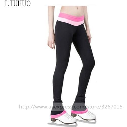 Figure Skating Footed Tights Womens Girls' Ice Skating Pants / Trousers Tracksuit Dark color with blue pink High-grade fabric