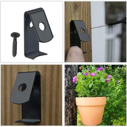 12pcs Flowers Shelf Tray Wall Mounted Clips Plant Pot Hangers Hook Hold 5” to 8” Pots