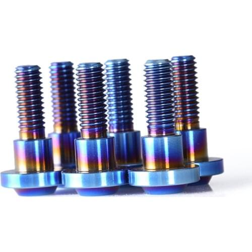 6pcs Titanium / Ti M6x20mm For Yamaha R1 1998-2009/R6 1999-2008 Front Disc Brake Rotor Bolt