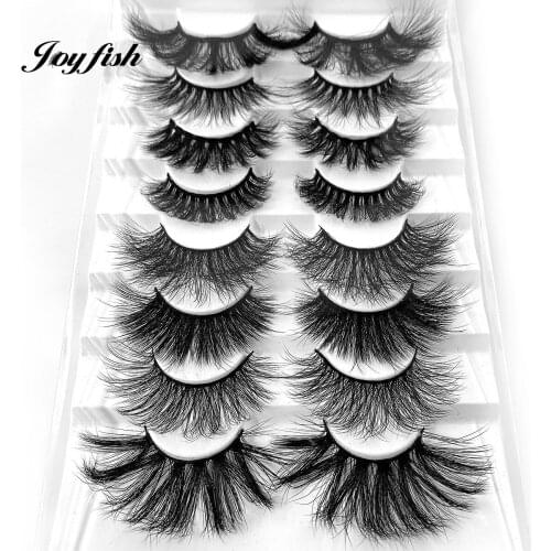 8 Pairs Mink Lashes Fluffy in Pack Wispy Dramatic Long False Eyelash Mix Soft Stage Makeup Natural Long Lash
