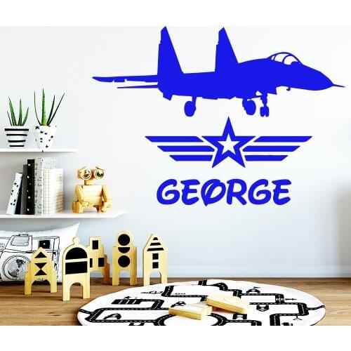American-Style Custom Name Flight Wall Stickers Wallpaper for Kids Room Vinyl Sticker Wall Decals Poster Mural