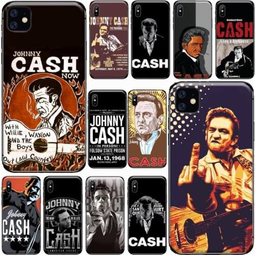 Johnny cash Phone Case for iPhone 11 12 pro XS MAX 8 7 6 6S Plus X 5S SE 2020 XR Soft silicone cover shell funda