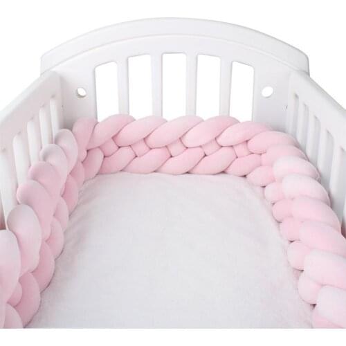 Newborn Baby Crib Bumper Cushion Knotted Braided Plush Nursery Cradle Decor Baby Nest Bed For Boys Girls Infant Cotton Baby Bed