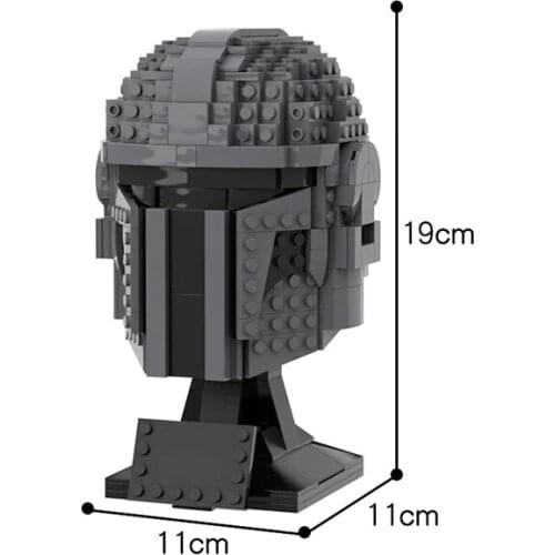Mandano Space War Helmet Statue Kit MOC Building Blocks for Children Educational Toys Kid Gift