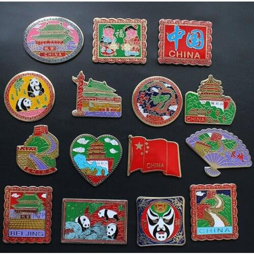 50pcs Chinese style Cloisonne Enamel Fridge Sticker Refrigerator Magnets Ethnic Icebox Stick Christmas Business ideas Gifts