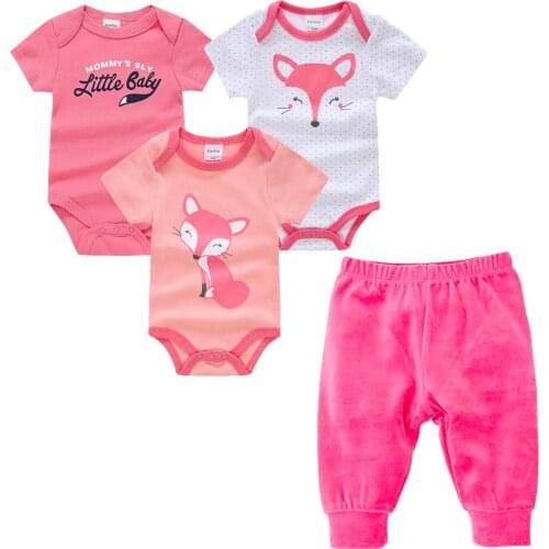 Kavkas Summer Boy Outfit Newborn Baby Clothing Set 100%Cotton Short Sleeve Baby Girl Bodysuits 0-12Month ropa bebe Jumpsuits