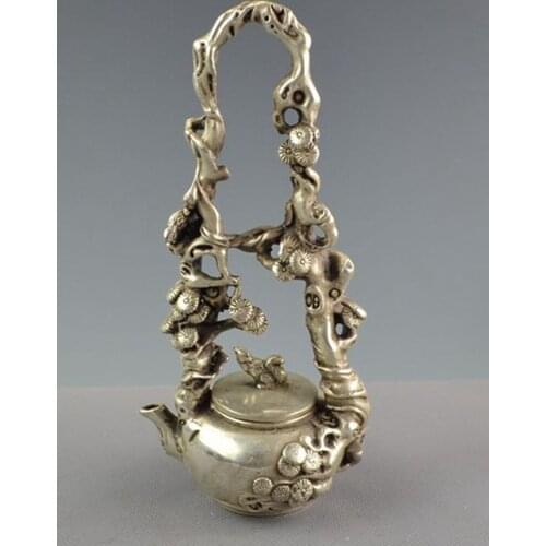 China White copper squirrel teapot crafts statue