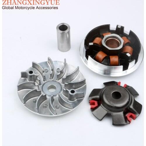 Scooter Variator Kit Racing Roller 18x14mm 12g & Fixed Drive Half Pulley For Baotian BT125T 125cc 152QMI 157QMJ 4-stroke