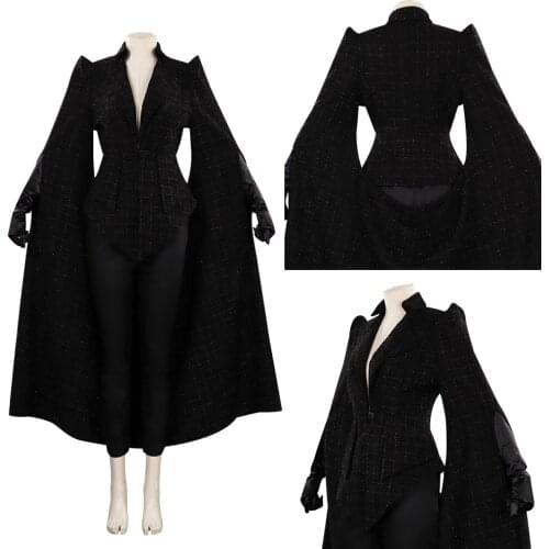 Cruella Cosplay Costume Black Coat Outfits Halloween Carnival Suit