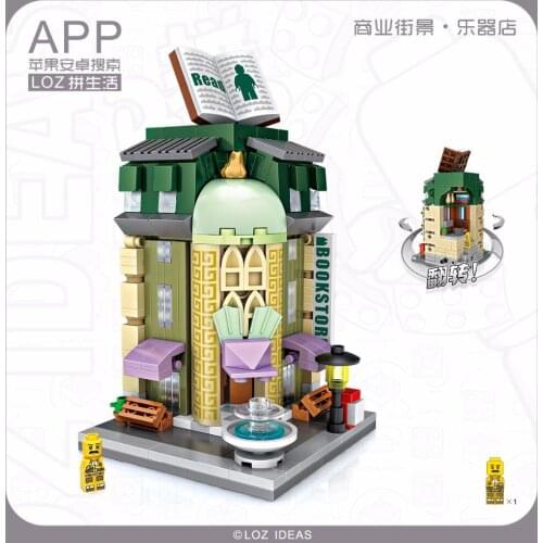 LOZ Blocks Cute Mini Street Store Children Educational Toy Small Pisa Shop brinquedos Model Building Bricks Girl Gifts 1621