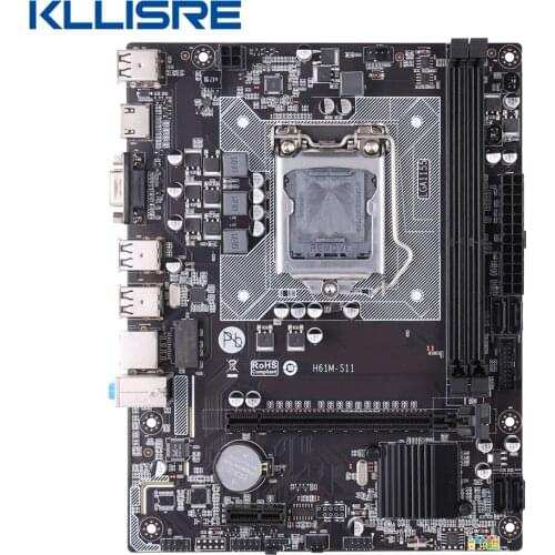 Kllisre H61 desktop motherboard socket LGA 1155 support DDR3 RAM i3 i5 i7 processor Micro-ATX