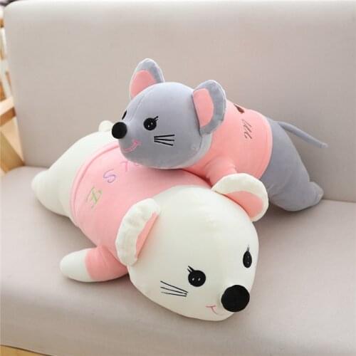 60-100cm Cute Mouse With Clothes Plush Toys Stuffed Soft Animals Pillow Kawaii Doll For Girls Kids Friends Birthday Gifts