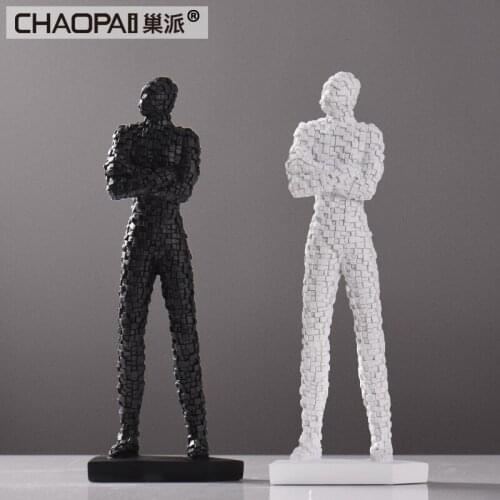 Mosaic abstract figure desktop soft decoration modern simple indoor living room TV cabinet display black and white doll