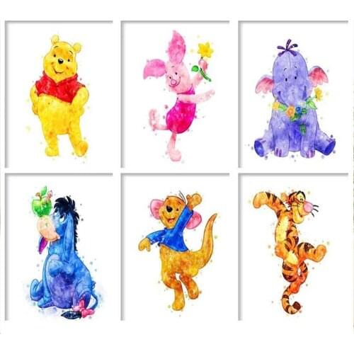 5D DIY Diamond Painting Square Disney Winnie The Pooh Series Cross Stitch Kit Rhinestone Embroidery Mosaic Home Decoration