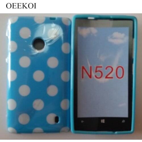 OEEKOI Polka Dots Soft TPU Gel Cover Case for Nokia Lumia 520 Free Shipping
