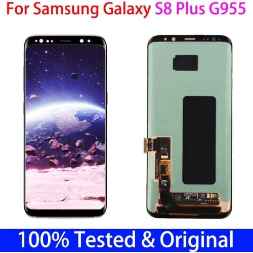 6.2''ORIGINAL AMOLED S8plus LCD No Frame with defect For SAMSUNG Galaxy S8 Plus+ G955 G955F Display Touch Screen Digitizer Parts
