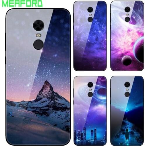 For Xiaomi Redmi 5 Plus Case Tempered Glass Planet Space Cover Shockproof Glass Back Case for Xiaomi Xiomi Redmi 5 5Plus Coque