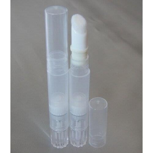 50PCS mini 2ML PP Empty pen for cosmetics, 2 ml empty plastic tube, Empty clear plastic 2 ml bottle with lip gloss brush