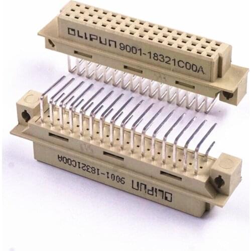 5pcs DIN 41612 Connector 2 Rows 32 Positions Din Female Socket receptacle Right Angle Through Hole 2x16 32 Pin Pitch 2.54mmx5.08