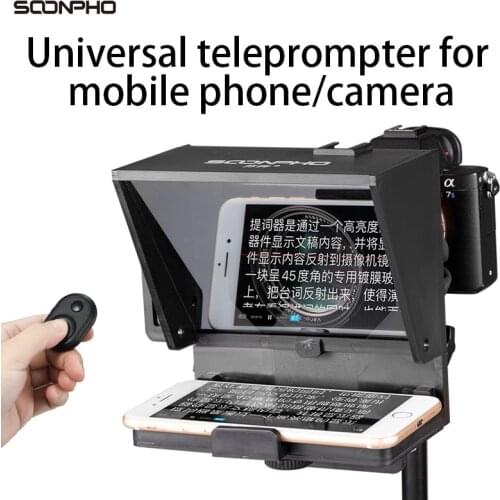Soonpho F1 Teleprompter Mini Mobile Phone and DSLR Camera Teleprompter Recording Portable Inscriber Video With Remote Control