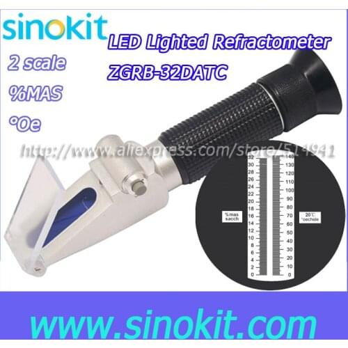 Battery Life 100hours 2 SCALE Brix hand Refractometer - ZGRB-32DATC