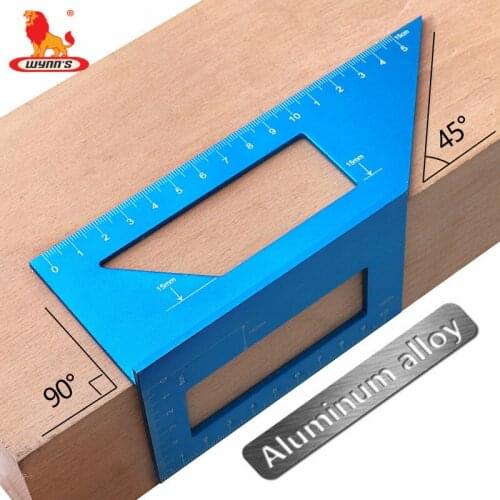 Angle Ruler 45 90 Degree Aluminum Metric Marking Gauge Woodworking Parallel Square Ruler