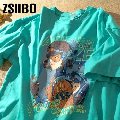 Streetwear tops womens T-shirt women clothes shirt Harajuku vintage Punk Maiden print t-shirt summer new Oversize loose casual