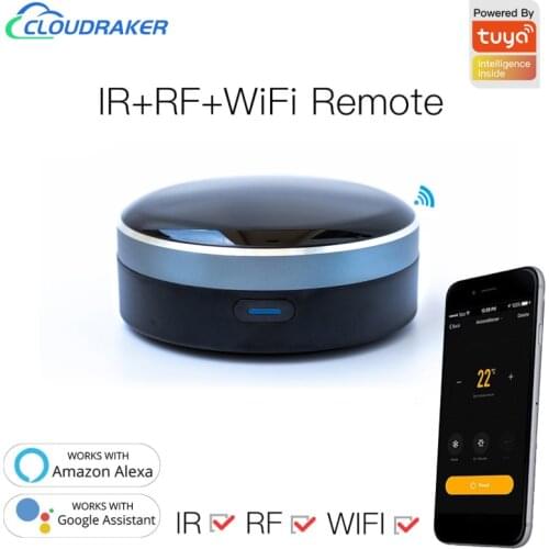 WiFi Smart IR+RF Universal Remote Control Infrared Blaster for TV A/C Curtain Roller Shutter Works with Alexa Google Home Siri