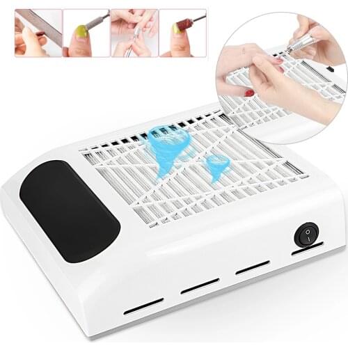80W Nail Dust Suction Dust Collector Fan Vacuum Cleaner Manicure Machine Tools Strong Power Nail Fan Art Manicure Salon Tools