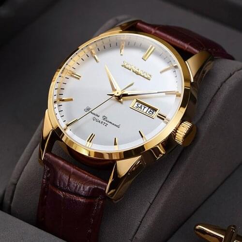 XINQITE Official Men Watches 2020 brand luxury Quartz Watches Fashion Genuine Leather Waterproof Watch for gentleman Students