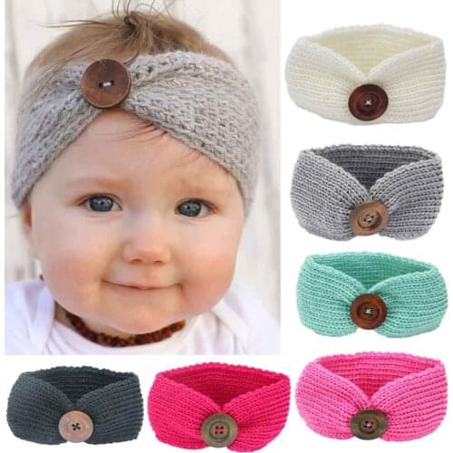 Yundfly Fashion Newborn Turban Ear Winter Warm Headband Crochet Knitted Hairband Headwrap Kids Hair Band Accessories
