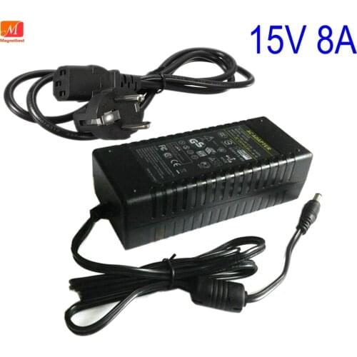 15V8A AC DC Adapter Charger 15V 8A 120W Switch Power Supply Charger For Rod Audio CCTV Monitor Dance Mobile Speakers POS