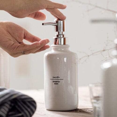 1 Pc Nordic Ins Ceramic Liquid Soap Dispenser Lotion Dispensing Bottle Hand Sanitizer Press Bottle Bathroom Accessory Set Gift