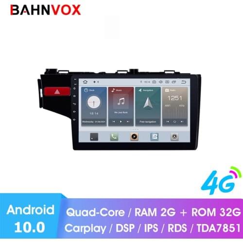 10.1" android 10.0 car gps dvd player for honda Fit LHD 2014 2017 car radio multimedia navigation stereo head unit dsp
