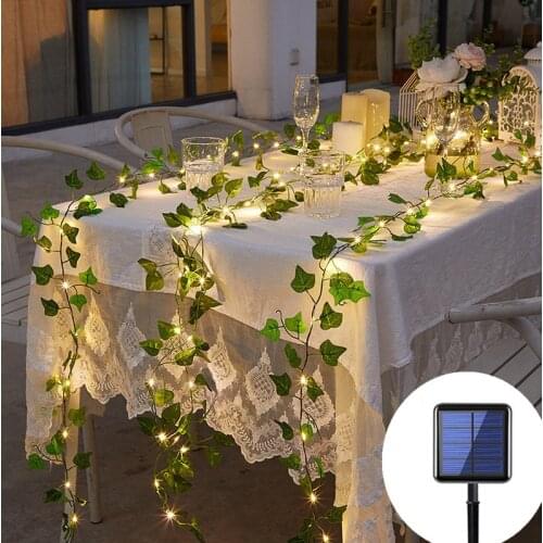 10m 100LED /5M 50 LED Solar Lights Maple Leaf Fairy Lights Outdoor Garland Solar Lamp Christmas Lights for Garden Decoration