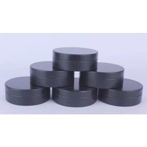 200pcs/lot 100ml Matte Black Aluminum Jar Cosmetics Cream Jars Pot Tin Cans Bottle Metal Container Press Cap DIY Mkeup Case