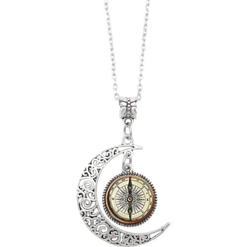 2020 womens jewelry Round glass Capoken jewelry steampunk compass pendant necklace retro necklace for male women Jewelry