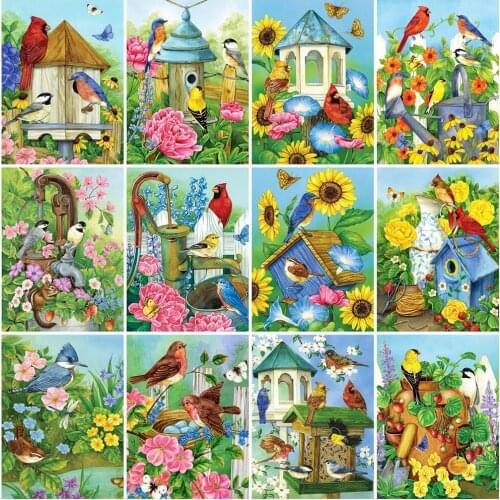 Evershine 5D DIY Diamond Painting Bird Full Square Round Diamond Embroidery Flower Animal Mosaic Sale Home Decor Gift