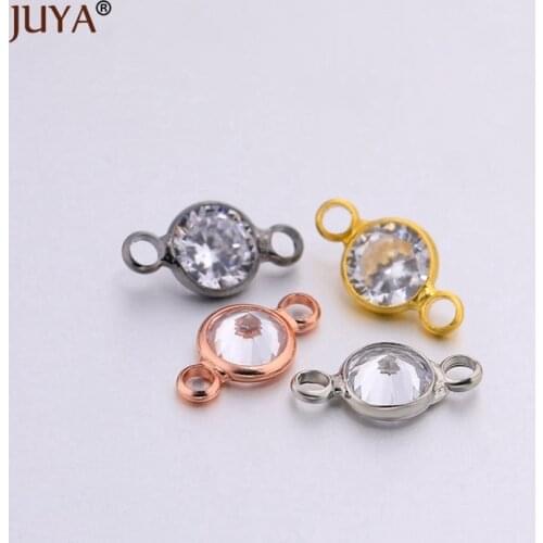 Jewelry Making Supplies 4 Colors Shiny CZ Rhinestone Crystal Beads Connectors For Hand Made Bracelet Necklace Earrings making