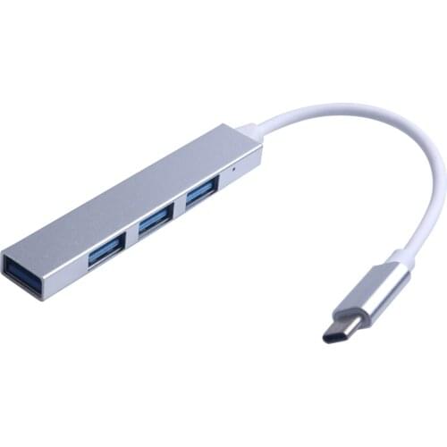 Mini Type-C To 4 Usb Hub Expander Mini Portable 4-Port Usb 3.0 Hub Usb Power Interface For Mac-Book Laptop Tablet Computer