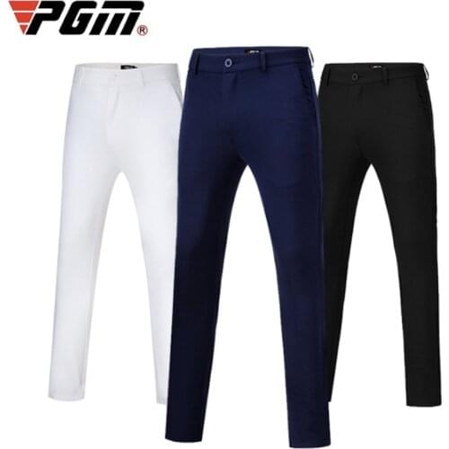 PGM Men Golf Pants Autumn Winter Clothing High Elasticity Slim-Fit Trousers Match Functional Fabric KUZ052 Wholesale